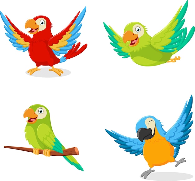 Los coloridos loros de las caricaturas