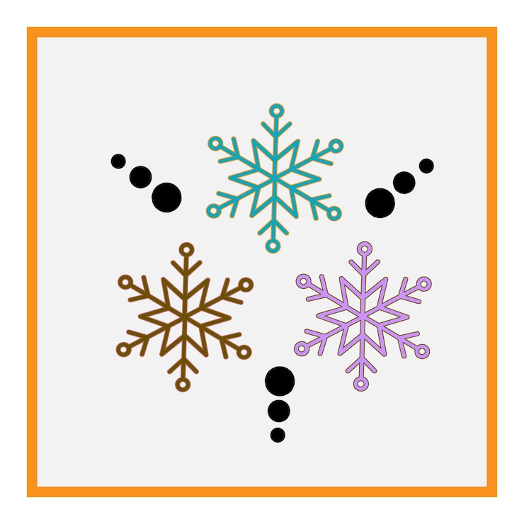 Vector coloridos motivos de copos de nieve arte de pared de copo de nieve diseño de diseño plano vectorial digital dibujado a mano