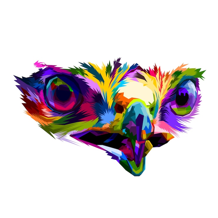 Vector coloridos ojos de águila muy cerca concepto aislado
