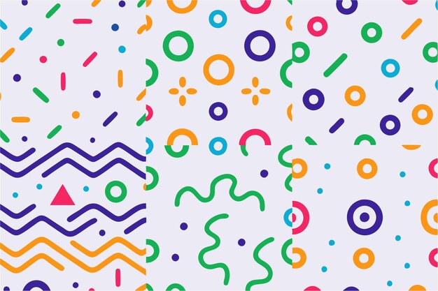Los coloridos patrones de Doodle sin costuras