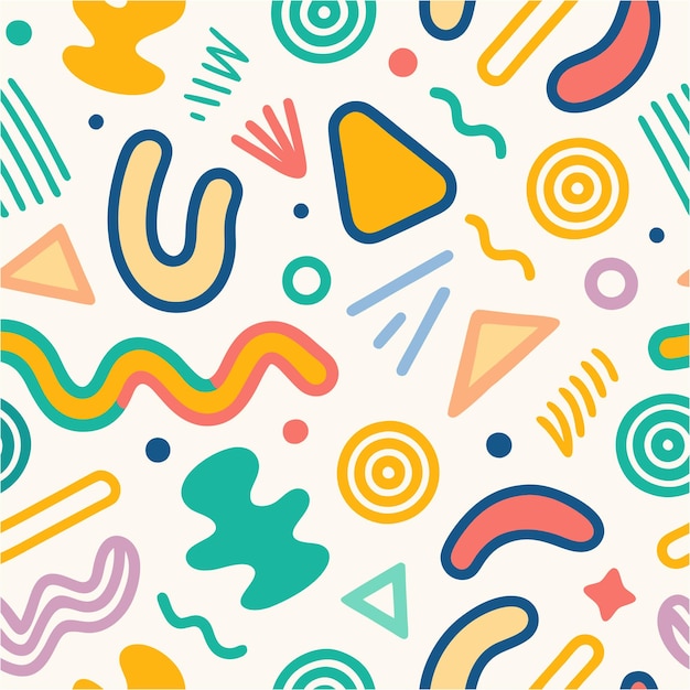 Los coloridos patrones de Doodle sin costuras