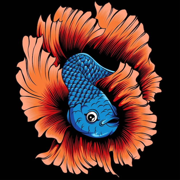 Vector coloridos peces betta vector ilustración pez luchador siamés betta splendens