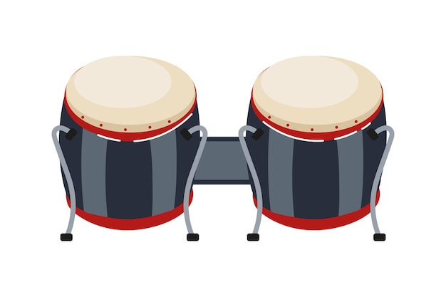 Los coloridos tambores de conga están listos para una actuación rítmica en un animado festival cultural