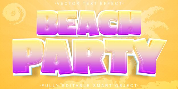 Colorosa plantilla de efectos de texto editable para fiestas en la playa
