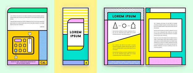 Coloroso cartel o plantilla de diseño de identidad estacionaria Conjunto de ilustraciones de fondo de verano Vector