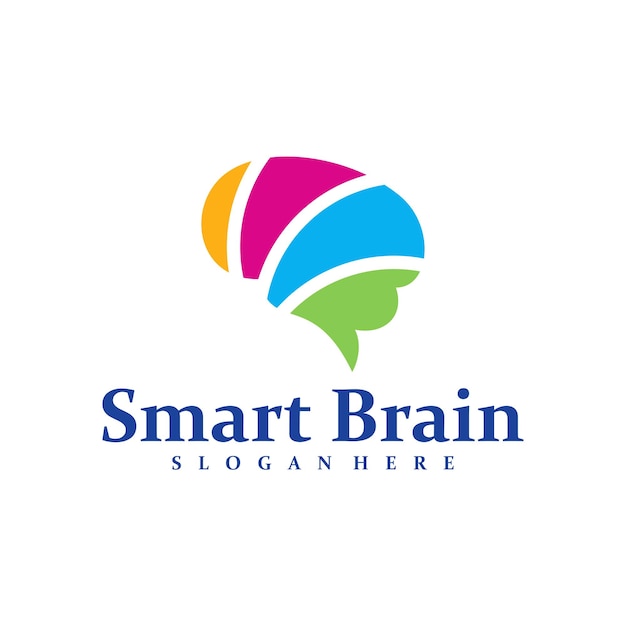 Coloroso concepto de diseño de logotipo de cerebro vector de cuidado de cerebro plantilla de diseño de Logotipo icono de símbolo creativo