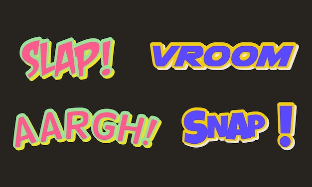 Coloroso conjunto vectorial de pegatinas de tipografía retro