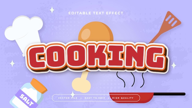 Coloroso estilo de fuente de efecto de texto editable para cocinar en 3D