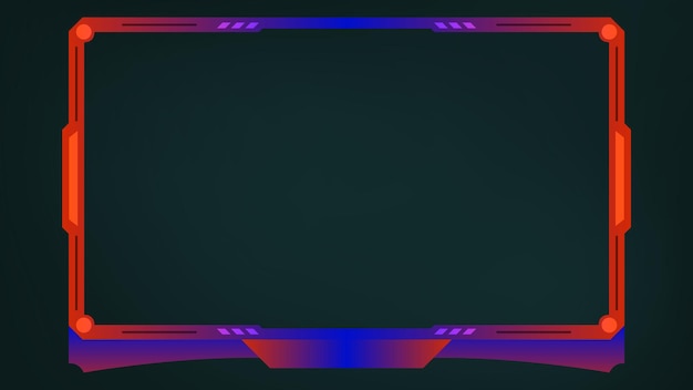 Coloroso marco de borde de neón futurista para la superposición de flujo de videojuegos