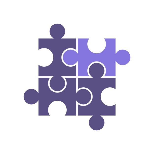 Coloroso rompecabezas piezas entrelazadas icono de glifo ilustración vectorial aislada