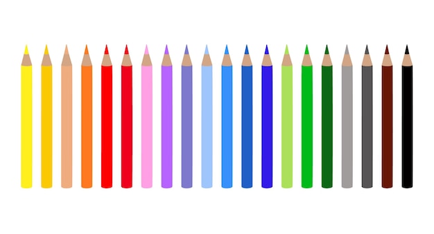 Coloured pencils with sharp tips school accessory hand drawn illustration painting tool for hobby