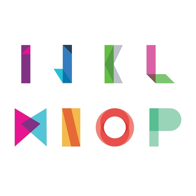 Colourful Overlapping Alphabet Logos IP Diseño de tipografía moderno