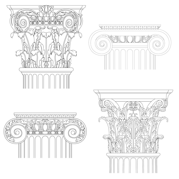 Columna de estilo clásico, conjunto de vectores