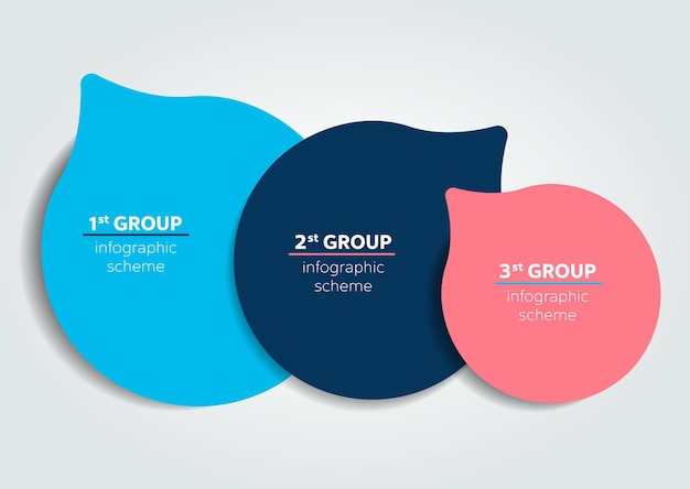 Columna de gráfico de diagrama infográfico de banner de plantilla de 3 pasos