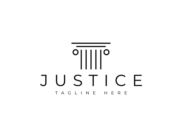 Columna griega abstracta en un diseño de logotipo de estilo minimalista