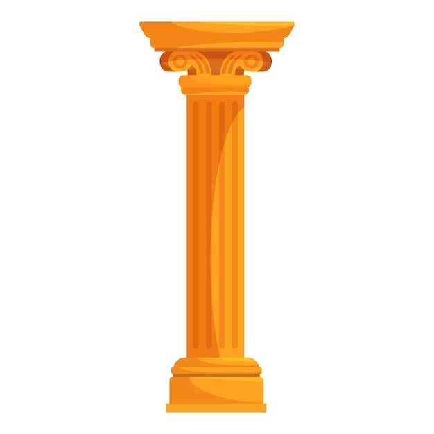 Columna griega dorada de pie alto que representa el poder y la historia