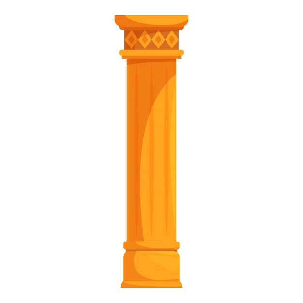 Columna griega dorada de pie en alto sobre un fondo blanco
