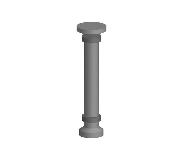 Columna de templo tridimensional