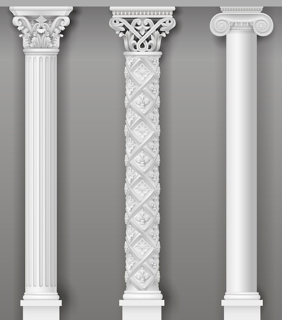 Vector columnas blancas antiguas clásicas