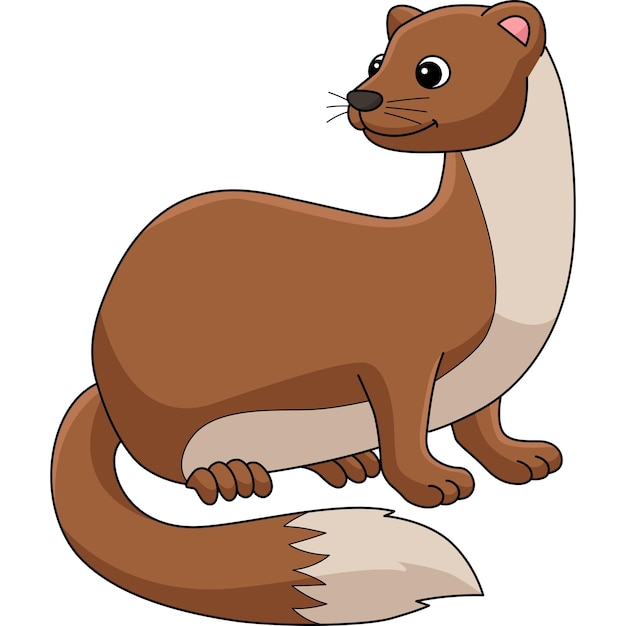 Comadreja Animal Cartoon Color Clipart Ilustración
