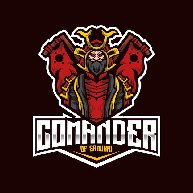Comander of Samurai Esport Logo Template
