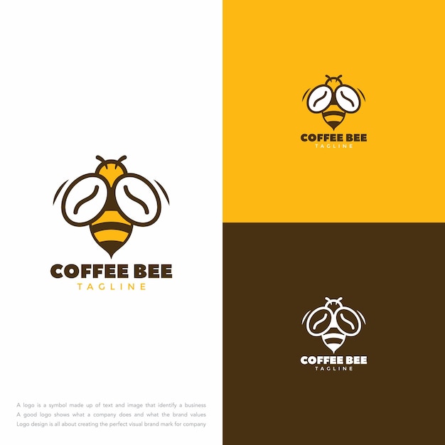 la combinación de abejas y café forma un gran logo