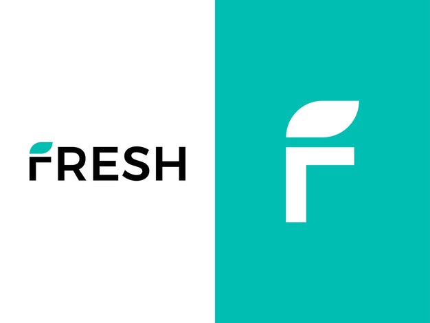 Combinación abstracta de la letra F y el diseño de la hoja del logotipo