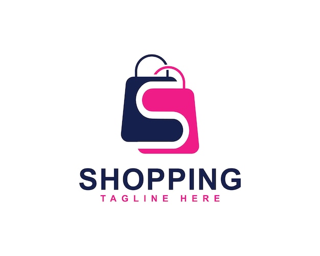 Combinación de bolsa y letra S Compra en línea Diseño de logotipo de la aplicación de compras
