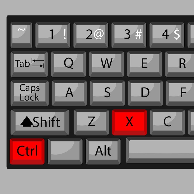 Vector combinación de botones para cortar