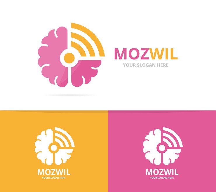 Vector combinación de cerebro vectorial y logotipo wifi educación y símbolo o icono de señal plantilla única de diseño de logotipo de internet de ciencia y radio