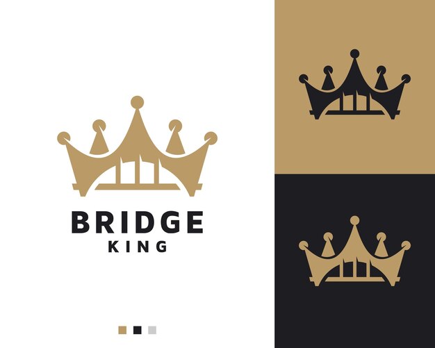 Combinación de diseño de logotipo de creative bridge con crown