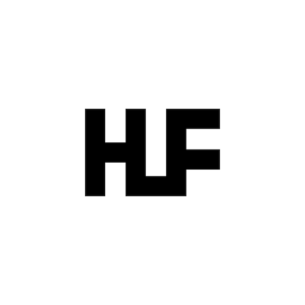 Combinación de diseño de logotipo de letras h y f