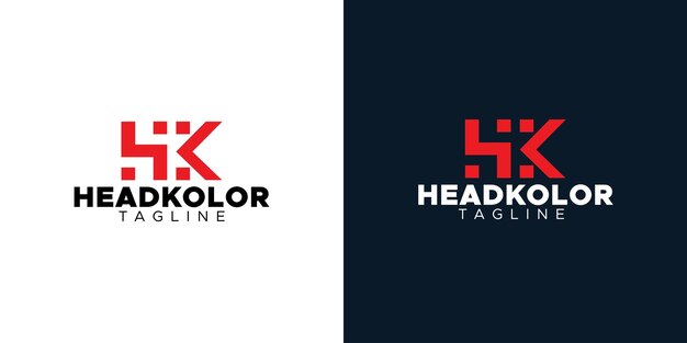 Combinación de diseño de logotipo de letras hk