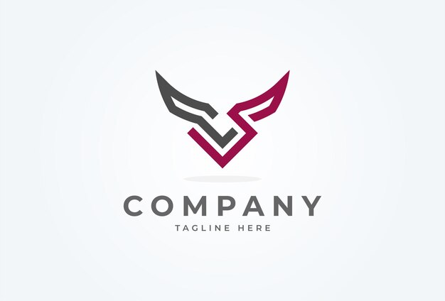 Combinación de diseño de logotipo de monograma de logotipo CS inicial de letras C y S formando una cabeza de toro