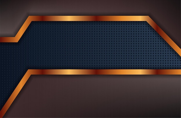 combinación de fondo abstracto geométrico de lujo moderno elementos de colores marrón azul oscuro y dorado
