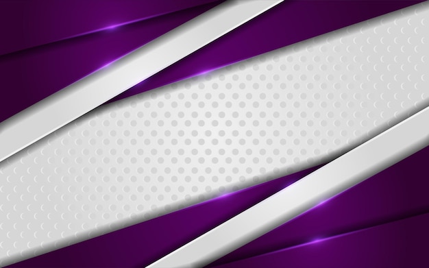 Combinación de fondo blanco moderno abstracto con plantilla de diseño brillante línea púrpura
