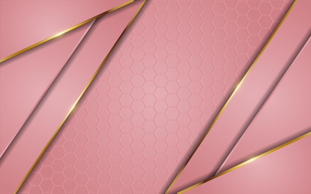 Combinación de fondo degradado rosa de lujo con línea dorada brillante