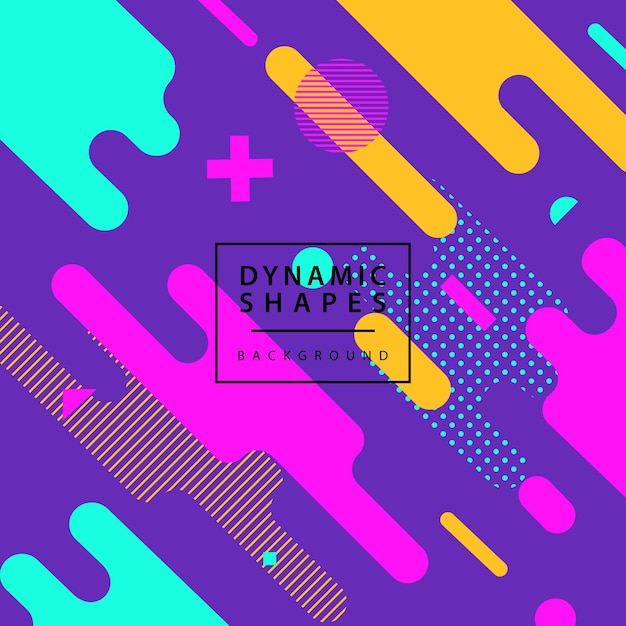 Combinación de fondo de estilo de formas dinámicas modernas abstracción de estilo moderno con composición hecha de varios fondos de formas redondeadas