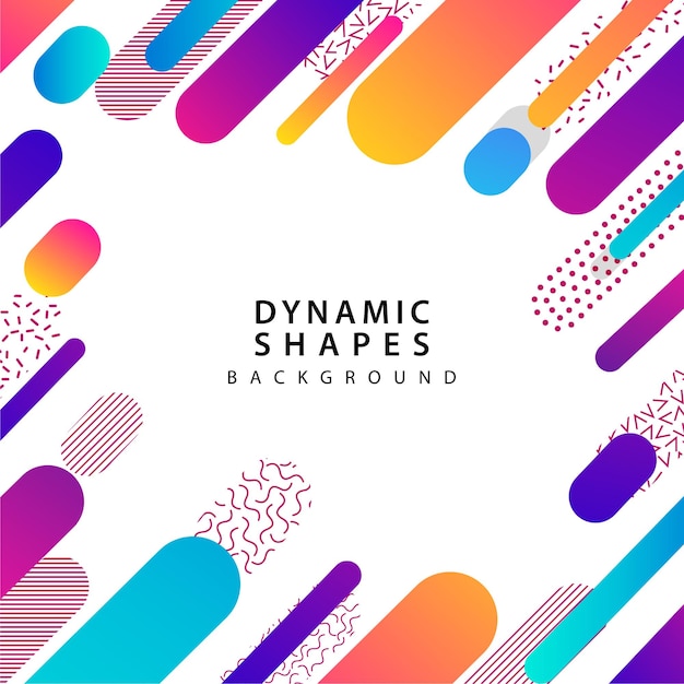 Combinación de fondo de estilo de formas dinámicas modernas abstracción de estilo moderno con composición hecha de varios fondos de formas redondeadas