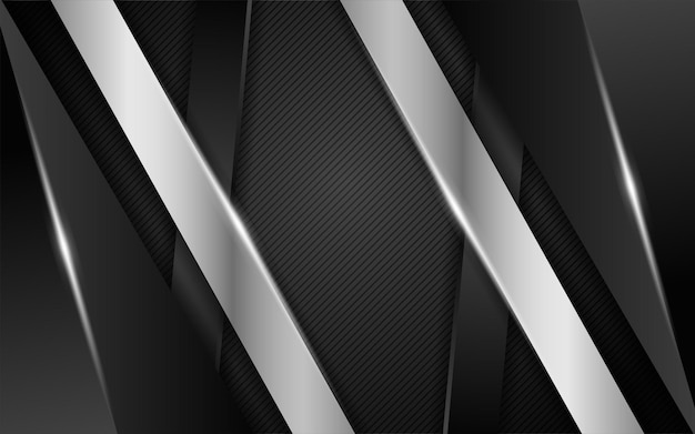 Combinación de fondo negro moderno con línea plateada brillante