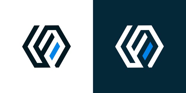 La combinación hexagonal de S y F del logotipo de la plantilla del logotipo del icono de la ilustración de vector creativo del logotipo