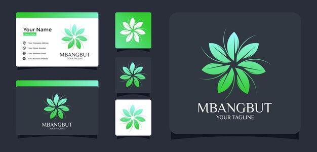 una combinación de inspiración de diseño de flores y hojas