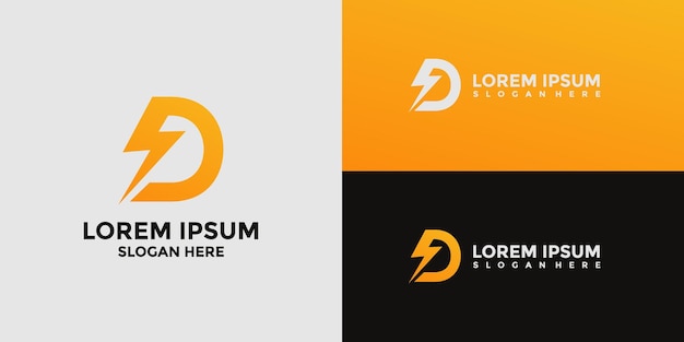 La combinación de la letra D del logotipo con la electricidad