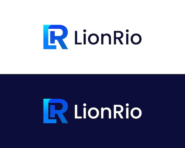 Combinación de las letras iniciales LR Monograma diseño moderno del logotipo