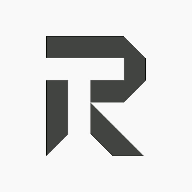 La combinación de las letras R y T se convierte en un simple logotipo de monograma de estilo moderno.