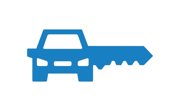 Combinación del logotipo del automóvil con llave vectorial Símbolo o icono digital único del automóvil y del vehículo