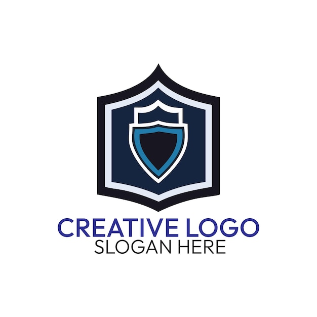 Combinación del logotipo del escudo con los formularios clave Modelo de concepto de diseño del logotipo de seguridad