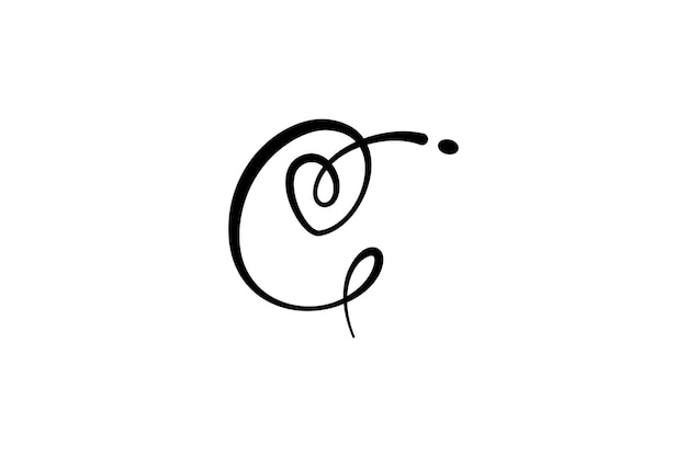 Combinación del logotipo de la letra C y el diseño del corazón
