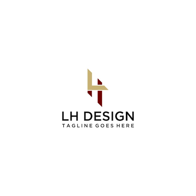 Combinación del logotipo de la letra l con el logotipo de la letra h