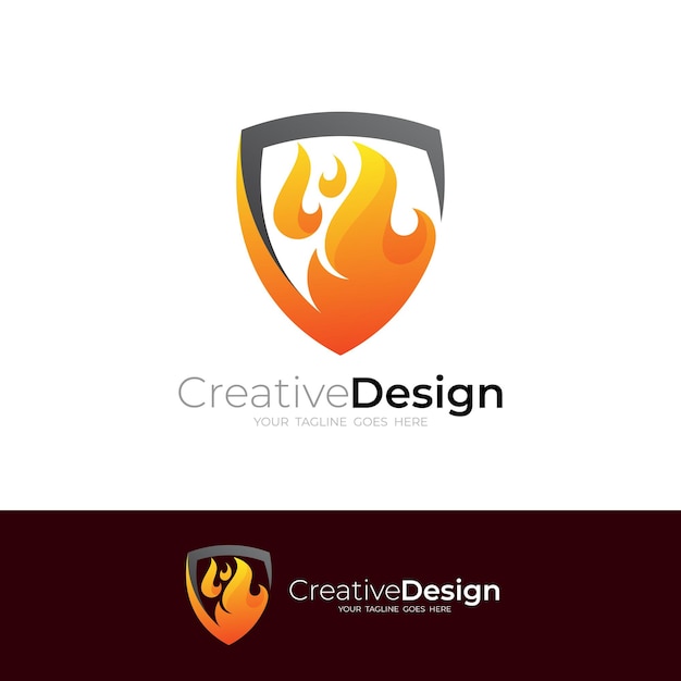 La combinación del logotipo de la llama y el diseño del escudo es el icono de la señal de peligro